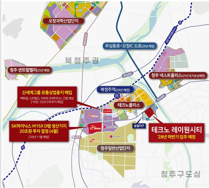 테크노폴리스 및 주변 개발호재 위치도